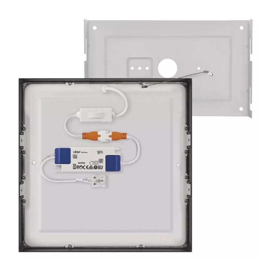 LED Mennyezeti lámpa NEXXO LED/21W/230V 3000/3500/4000K 22,5x22,5 cm fekete
