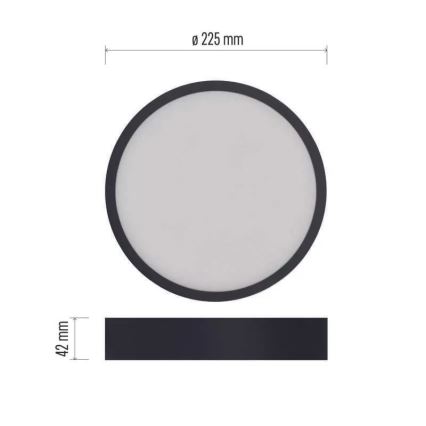 LED Mennyezeti lámpa NEXXO LED/21W/230V 3000/3500/4000K á. 22,5 cm fekete