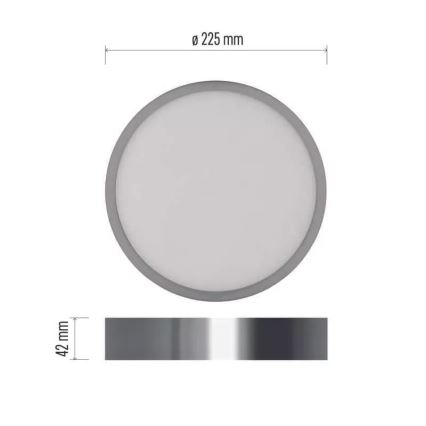 LED Mennyezeti lámpa NEXXO LED/21W/230V 3000/3500/4000K átm. 22,5 cm fényezett króm