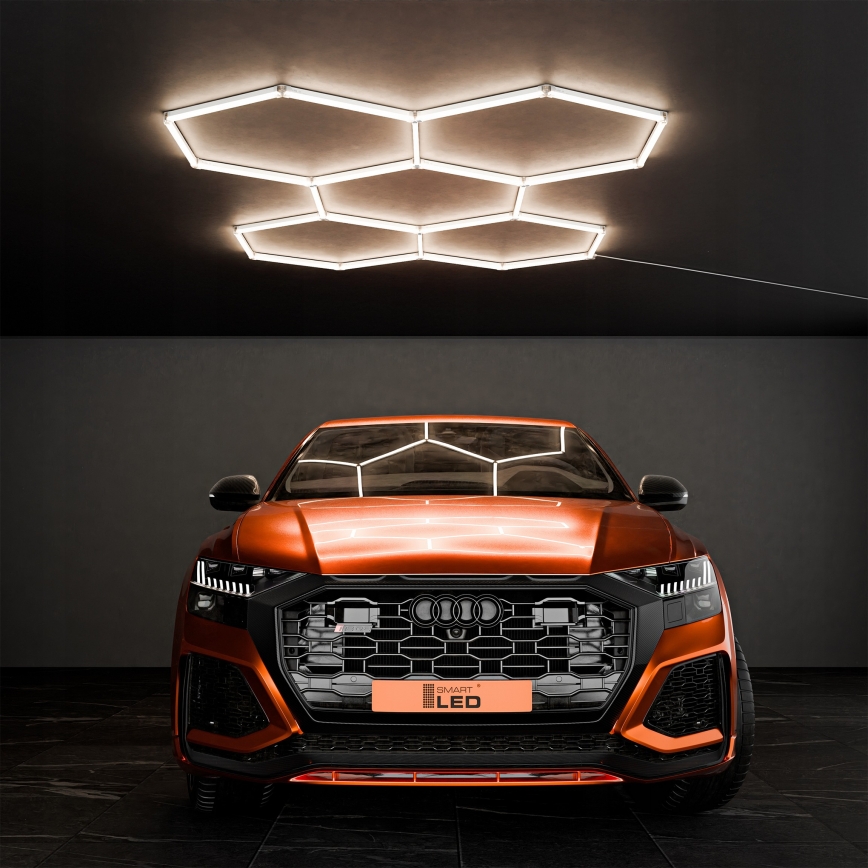LED mennyezeti lámpatest HEXAGON LED/240W/85-265V 4000K 298x209 cm CRI 90 IP44 fehér
