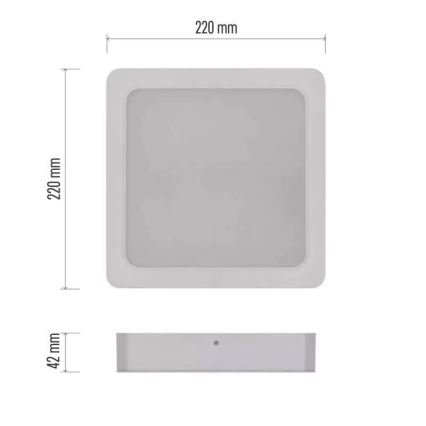 LED Mennyezeti lámpa LED/24W/230V 22x22 cm fehér