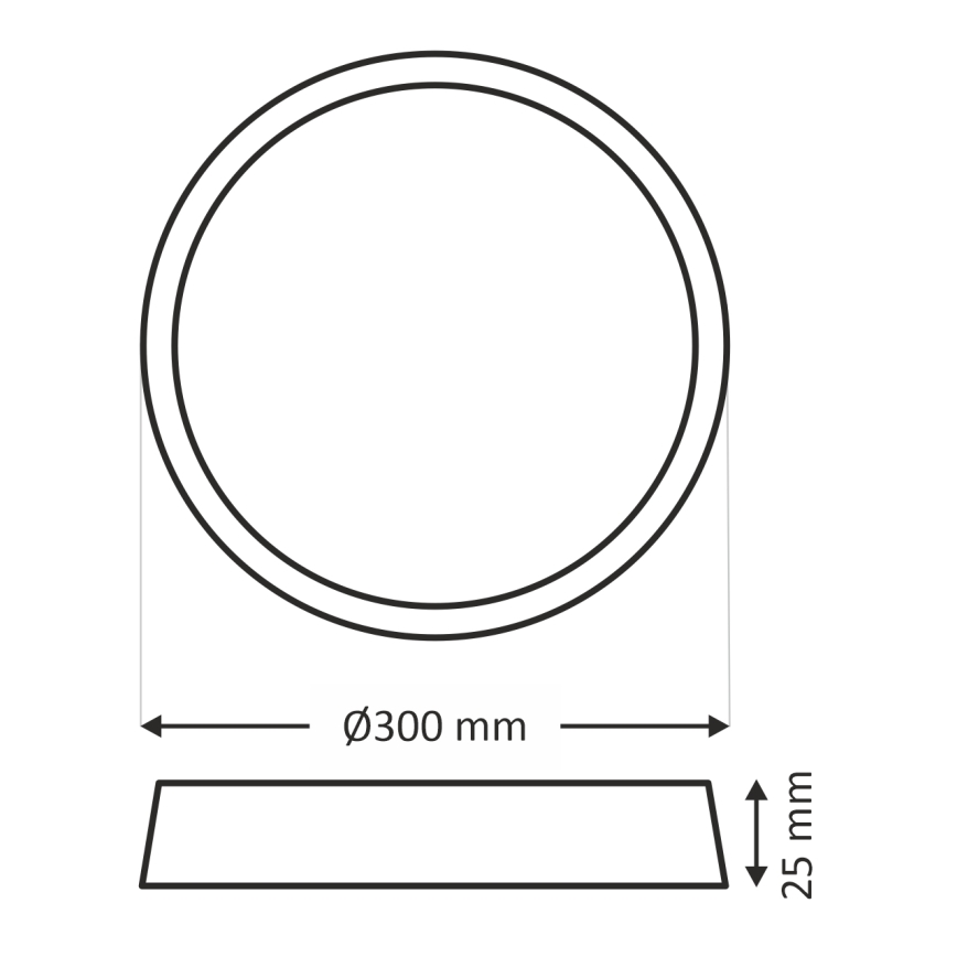 LED mennyezeti lámpa LED/24W/230V 3000/4000/6500K átm. 30 cm bézs
