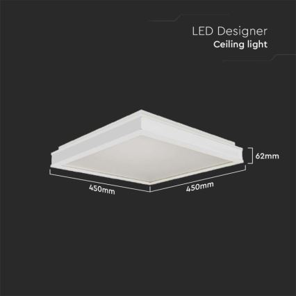 LED Mennyezeti lámpa LED/24W/230V 4000K 45x45 cm fehér