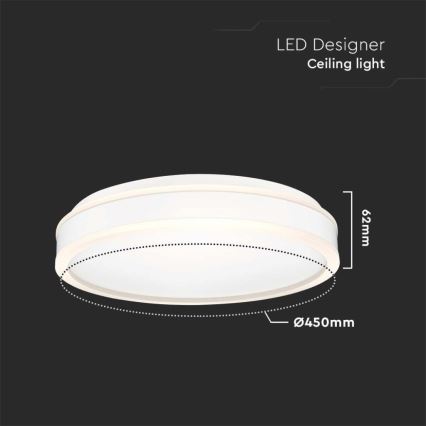 LED Mennyezeti lámpa LED/24W/230V 4000K átm. 45 cm fehér
