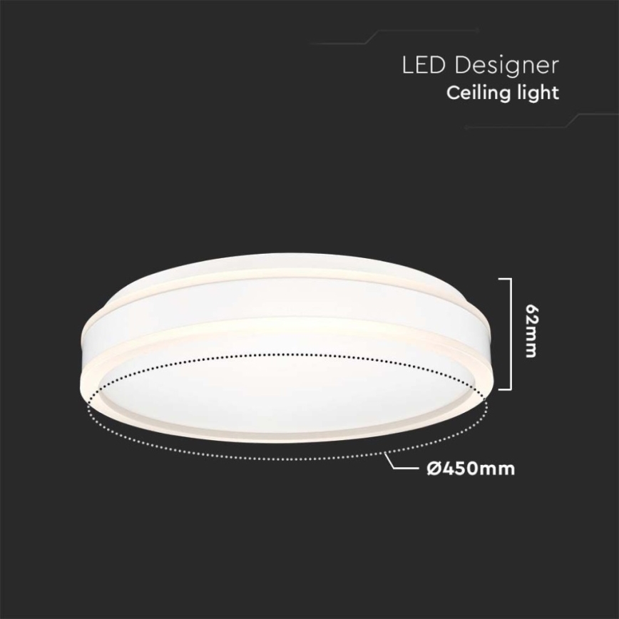 LED Mennyezeti lámpa LED/24W/230V 4000K átm. 45 cm fehér