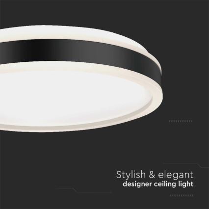 LED Mennyezeti lámpa LED/24W/230V 4000K átm. 45 cm fekete
