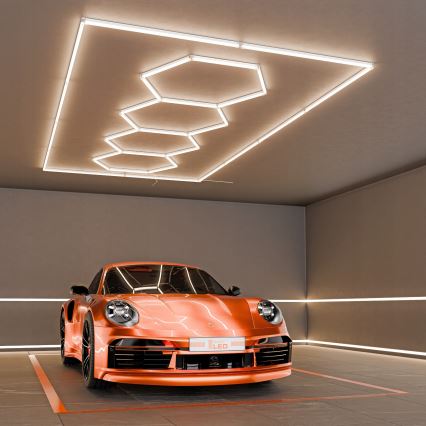 LED mennyezeti lámpatest HEXAGON LED/384W/85-265V 4000K 484x243 cm CRI 90 IP54 fehér