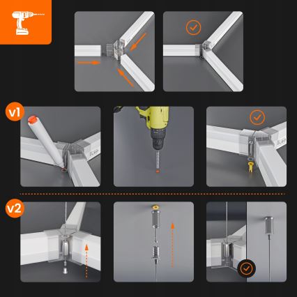 LED mennyezeti lámpatest HEXAGON LED/384W/85-265V 4000K 484x243 cm CRI 90 IP54 fehér