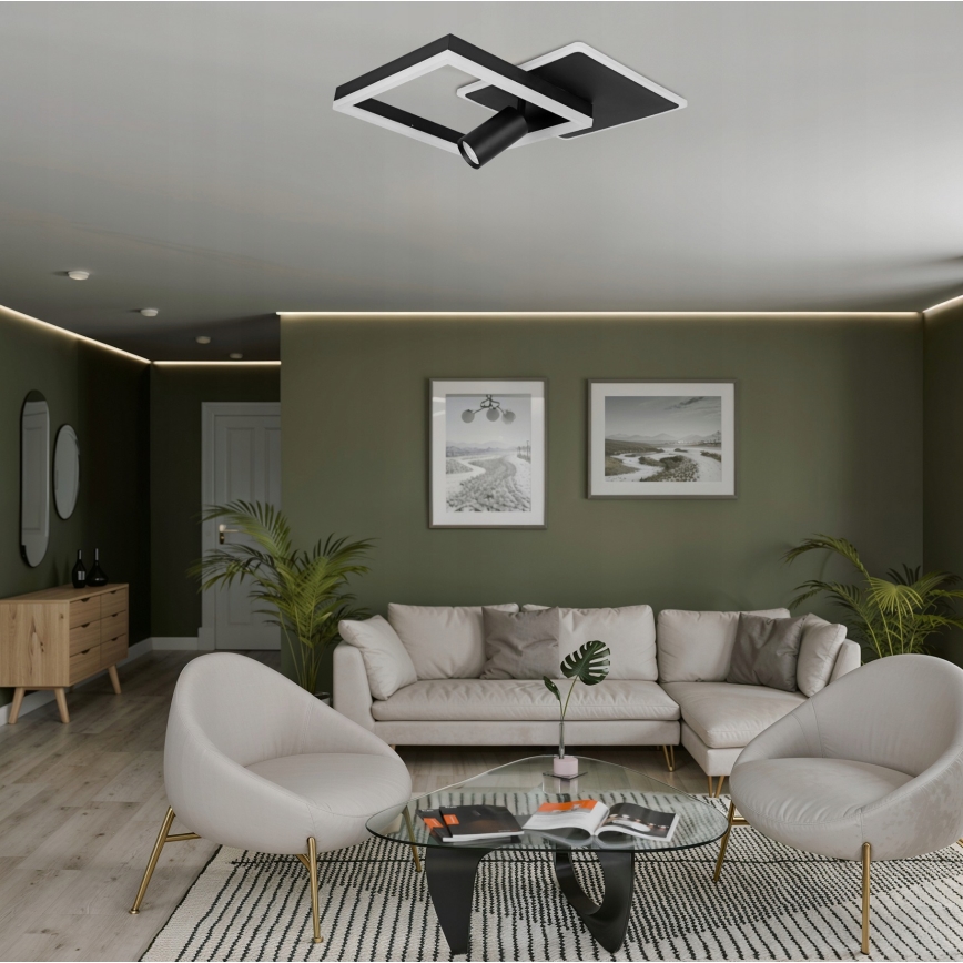 LED mennyezeti lámpa LED/38W/230V + 1xGU10/30W fekete