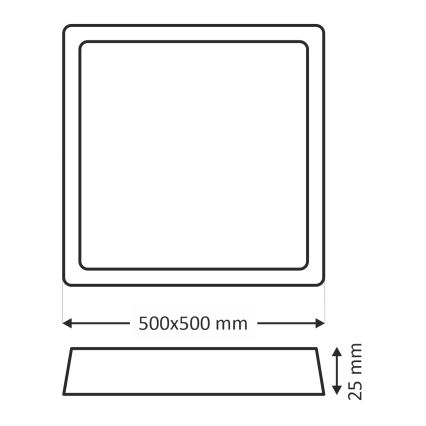 LED mennyezeti lámpa LED/40 W/230 V 3000/4000/6500 K 50x50 cm fehér