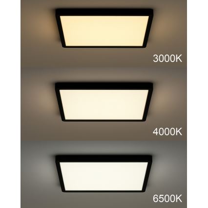 LED mennyezeti lámpa LED/40W/230V 3000/4000/6500K 50x50 cm fekete