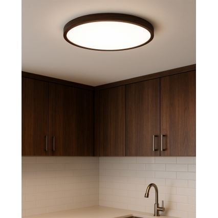 LED mennyezeti lámpa LED/40W/230V 3000/4000/6500K átm. 50 cm barna