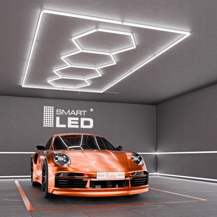 LED mennyezeti lámpatest HEXAGON LED/426W/85-265V 6500K 484x243 cm CRI 90 IP44 fehér