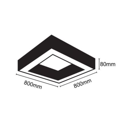 LED Mennyezeti lámpa LED/55W/230V 4000K 80x80 cm