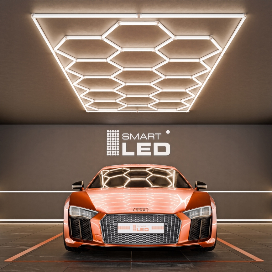 LED mennyezeti lámpa HEXAGON LED/696W/85-265V 4000K 484x243 cm CRI 90 IP44 fehér
