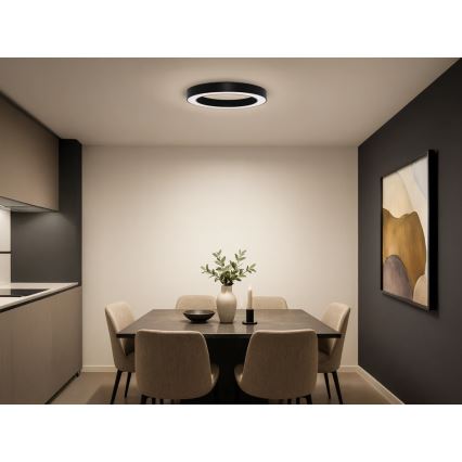LED mennyezeti lámpa LED/80W/230V 3000/4000/6500K átm. 80 cm fekete