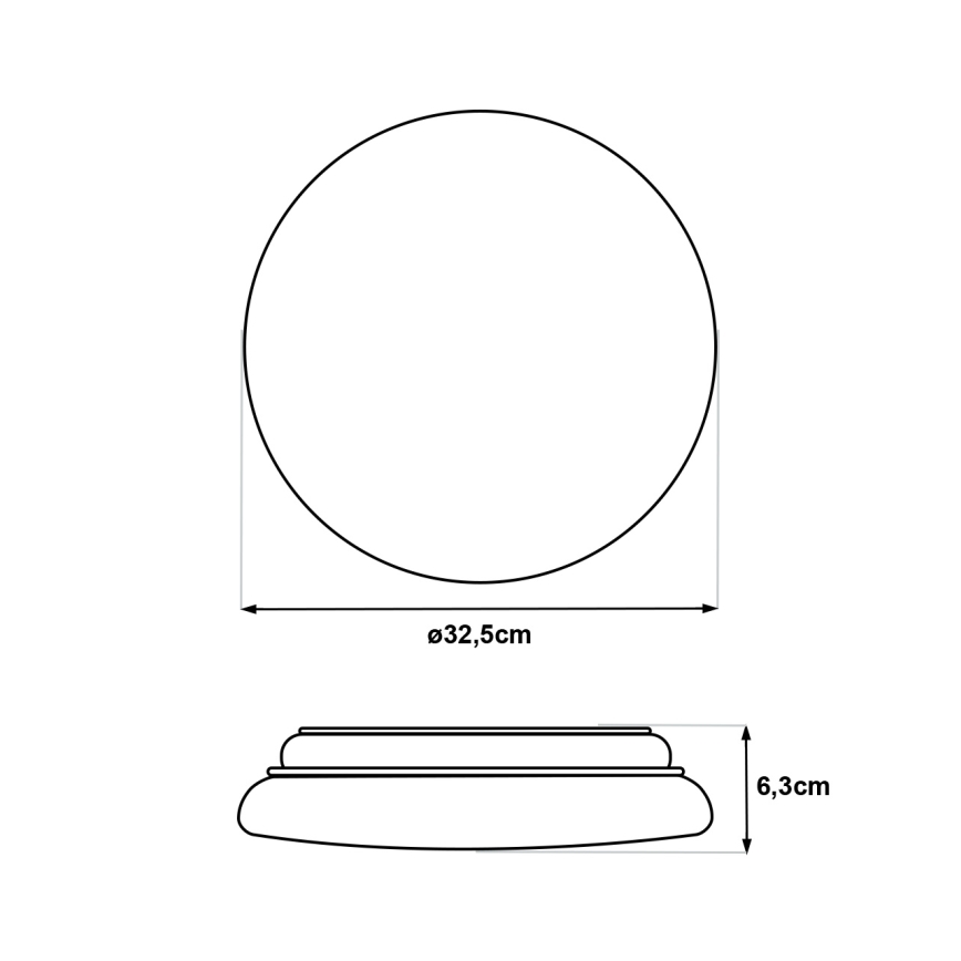 LED mennyezeti lámpa LENA mozgásérzékelővel, LED/18W/230V, átmérő 32,5 cm, fehér