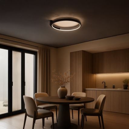 LED mennyezeti lámpa LUNA LED/18W/230V átm. 42,5 cm fekete
