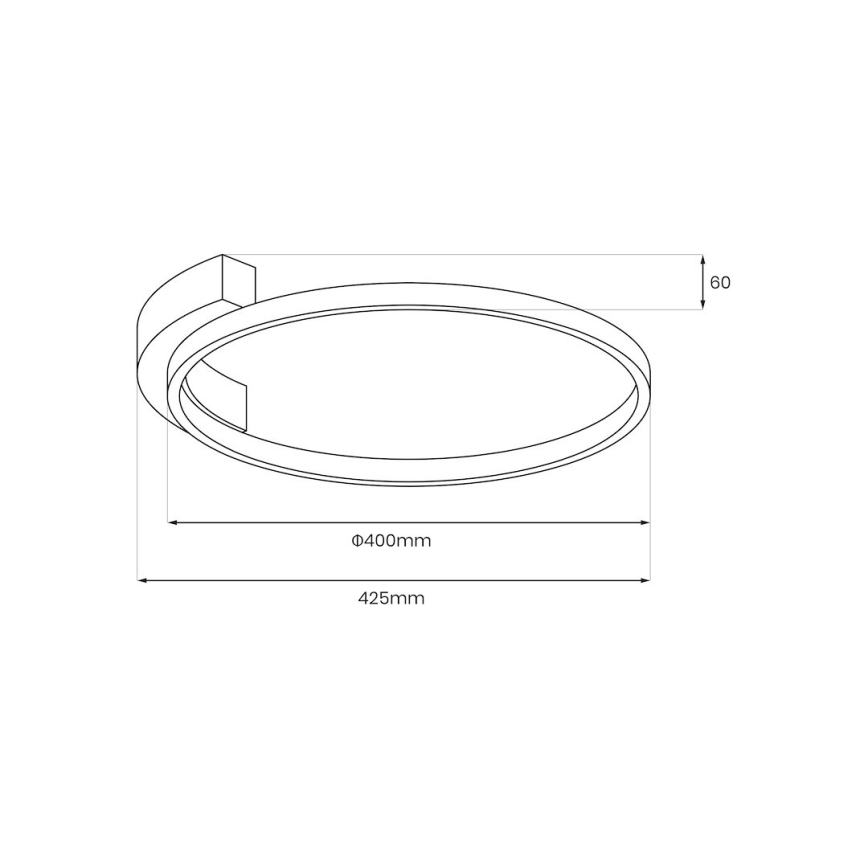 LED mennyezeti lámpa LUNA LED/18W/230V átm. 42,5 cm fekete