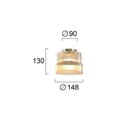LED mennyezeti lámpa LUXE LED/12W/230V, átm. 14,8 cm, sárgaréz