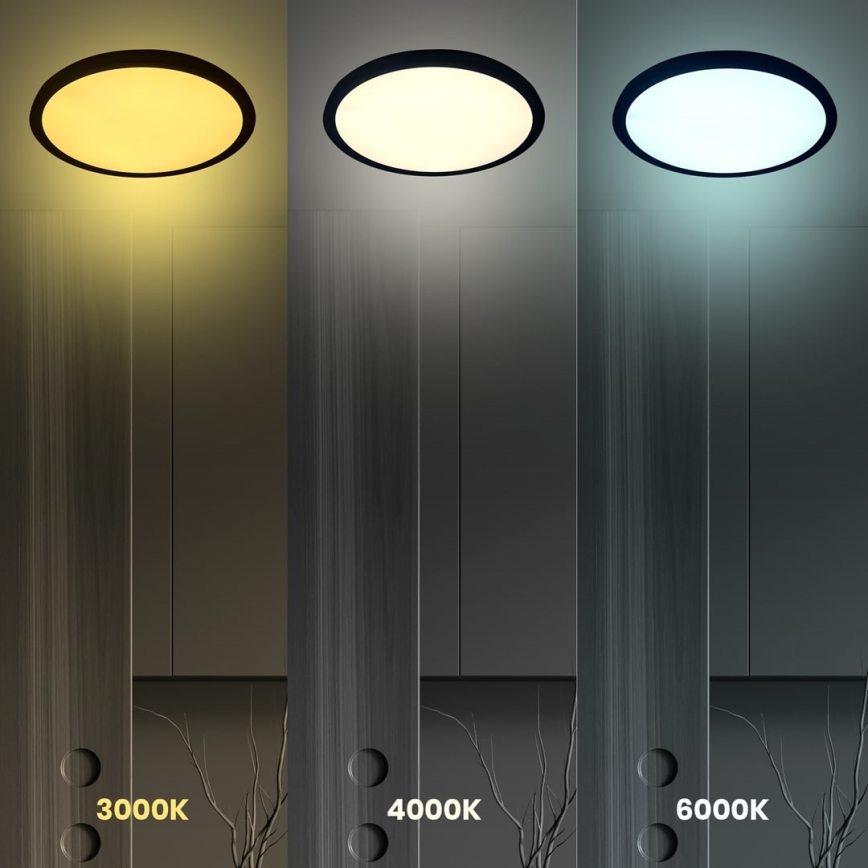 LED mennyezeti lámpa MAQ LED/50W/230V 3000/4000/6500K IP40 fekete