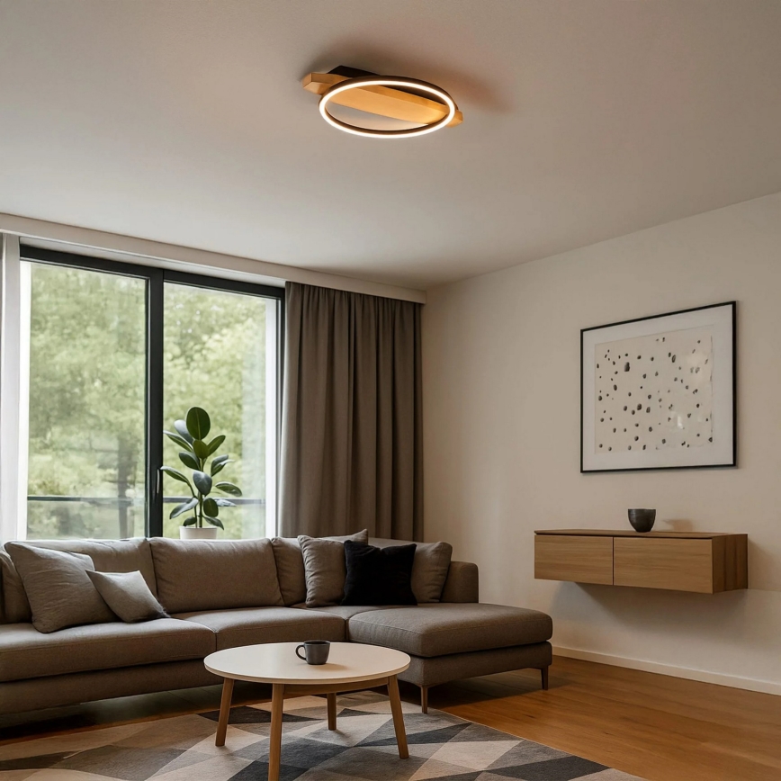 LED mennyezeti lámpa MELISA LED/12W/230V 30x40 cm fenyő