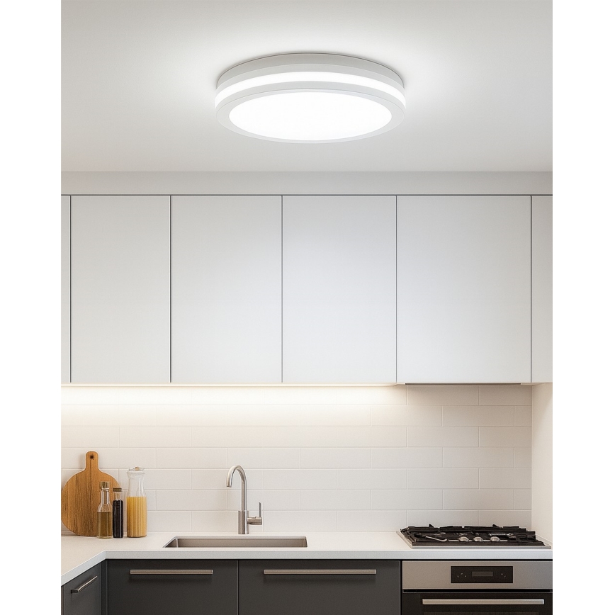 LED fürdőszobai mennyezeti lámpatest mozgásérzékelővel LED/20W/230V 3000/4000/6500K átm. 23 cm IP54 fehér
