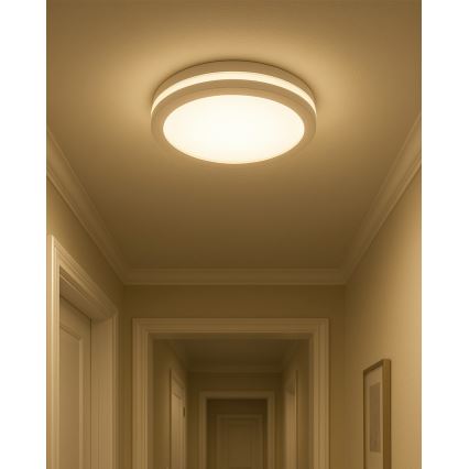 LED fürdőszobai mennyezeti lámpatest mozgásérzékelővel LED/20W/230V 3000/4000/6500K átm. 23 cm IP54 fehér
