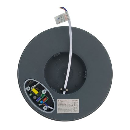 LED fürdőszobai mennyezeti lámpatest mozgásérzékelővel LED/20W/230V 3000/4000/6500K átm. 23 cm IP54 antracit