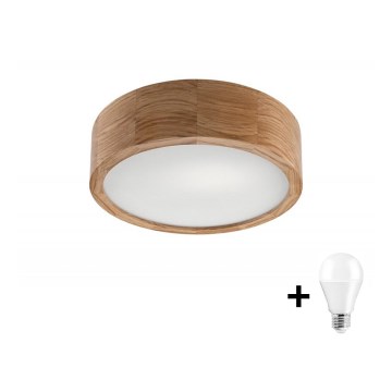 LED mennyezeti lámpa OAK 1xE27/10W/230V tölgy átmérő 27 cm