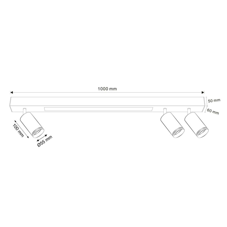 LED Mennyezeti lámpa PÁRIZS LED/24W/230V + 3xGU10/10W fekete