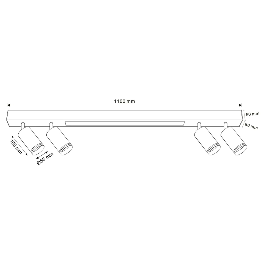 LED Mennyezeti lámpa PÁRIZS LED/24W/230V + 4xGU10/10W fekete