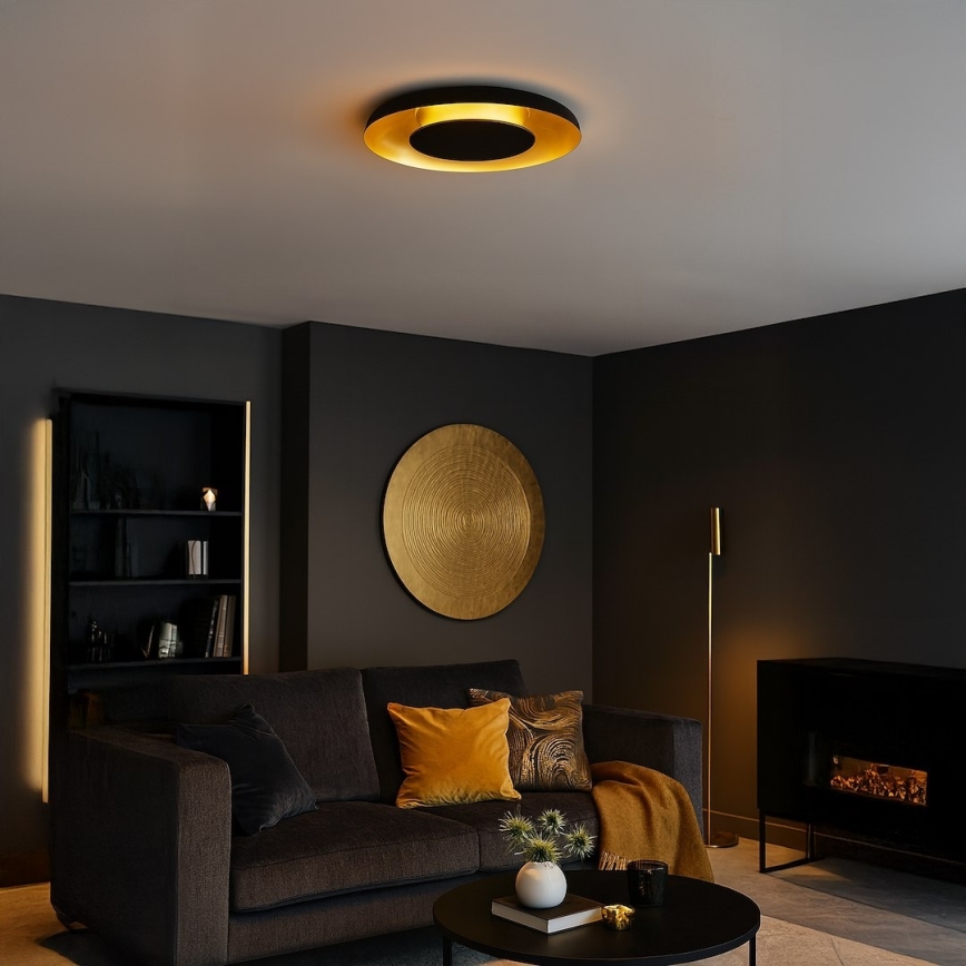 LED mennyezeti lámpa PIATTINO LED/30W/230V 3000/4000/6000K Ø 40 cm fekete/arany