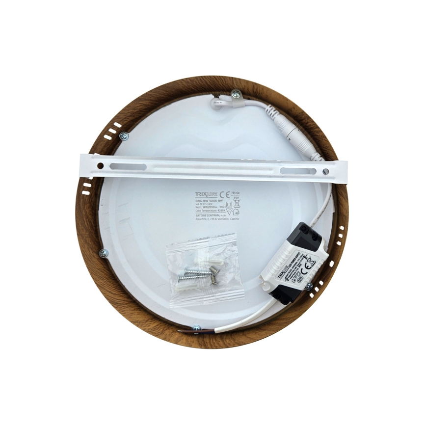 LED Mennyezeti lámpa RING LED/18W/230V 4200K átm. 21 cm barna