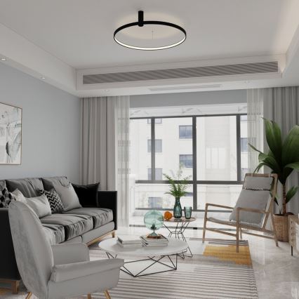 LED mennyezeti lámpa RING S 34W/230V 3000/4000/6000K, átmérő 60 cm, fekete