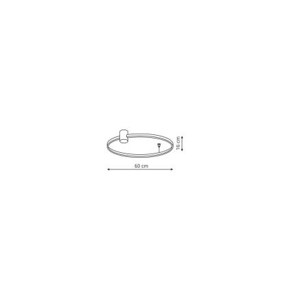 LED mennyezeti lámpa RING S 34W/230V 3000/4000/6000K, átmérő 60 cm, fekete