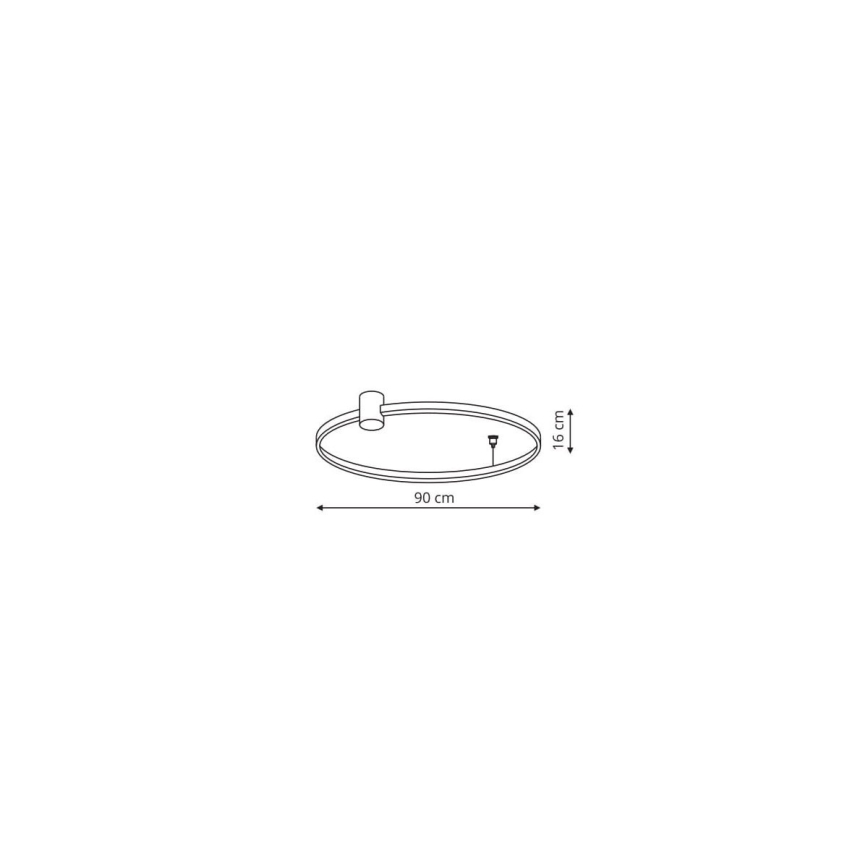 LED mennyezeti lámpa RING S LED/50W/230V 3000/4000/6000K átm. 90 cm fekete