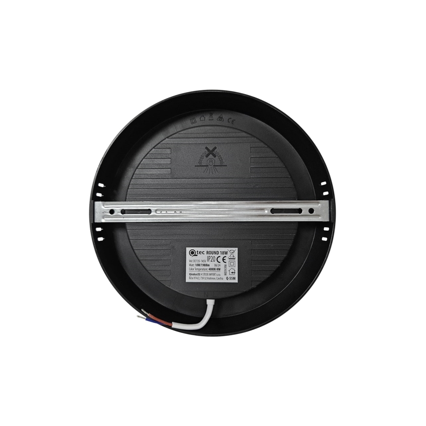 LED Mennyezeti lámpa ROUND LED/18W/230V 4000K átm. 21,7 cm fekete