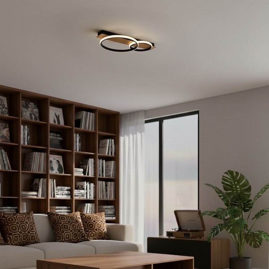 LED mennyezeti lámpa ROWENA LED/14W/230V fekete/barna