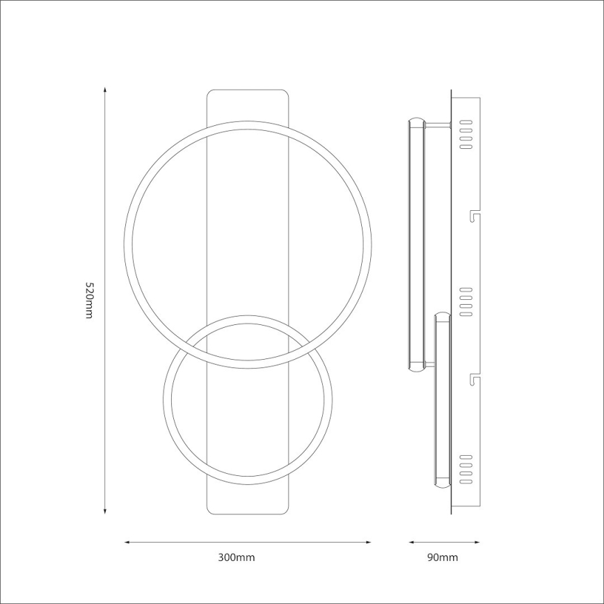 LED mennyezeti lámpa ROWENA LED/14W/230V fekete/barna