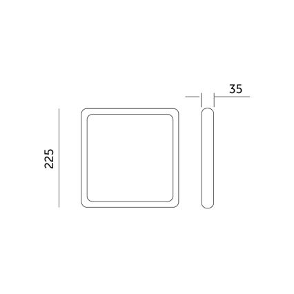 LED Mennyezeti lámpa SIGARO SQUARE LED/18W/230V 4000K IP40