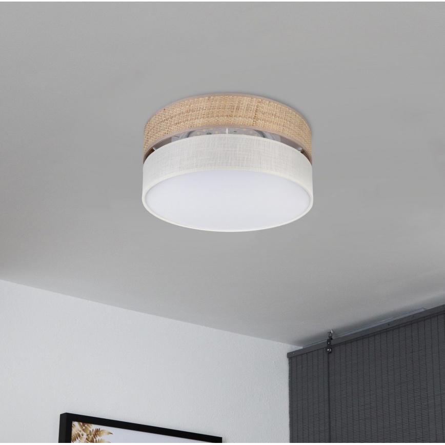 LED mennyezeti lámpatest SIRJA BOHO LED/20W/230V 4000K átm. 35 cm bézs/fehér