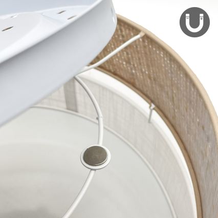 LED mennyezeti lámpatest SIRJA BOHO LED/20W/230V 4000K átm. 35 cm bézs/fehér