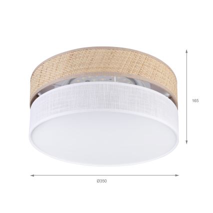 LED mennyezeti lámpatest SIRJA BOHO LED/20W/230V 4000K átm. 35 cm bézs/fehér