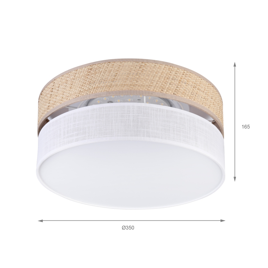 LED mennyezeti lámpatest SIRJA BOHO LED/20W/230V 4000K átm. 35 cm bézs/fehér