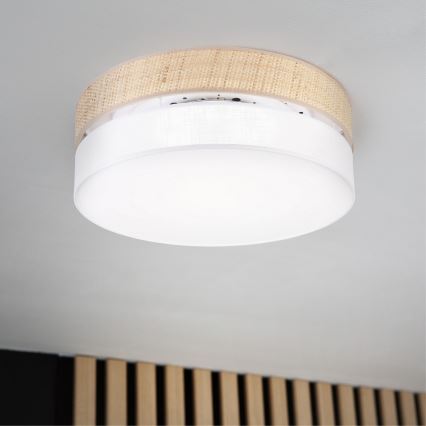 LED mennyezeti lámpa SIRJA BOHO LED/36W/230V 4000K átm. 45 cm bézs/fehér