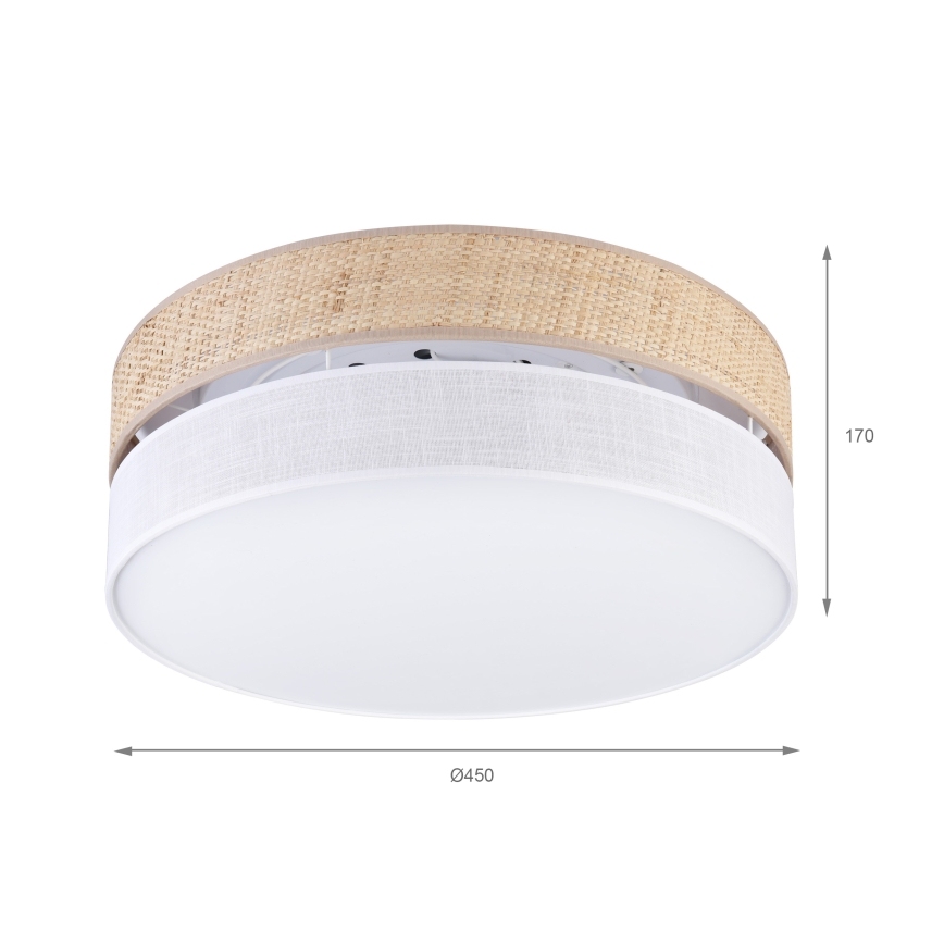LED mennyezeti lámpa SIRJA BOHO LED/36W/230V 4000K átm. 45 cm bézs/fehér