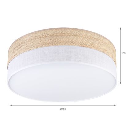 LED mennyezeti lámpa SIRJA BOHO LED/36W/230V 4000K átm. 45 cm bézs/fehér