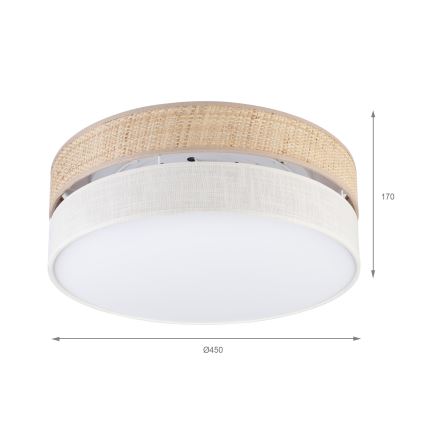 LED mennyezeti lámpa SIRJA BOHO LED/36W/230V 4000K átm. 45 cm bézs/krém