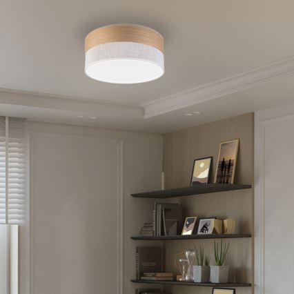 LED Mennyezeti lámpa SIRJA WOOD LED/20W/230V átm. 35 cm fehér/tölgy